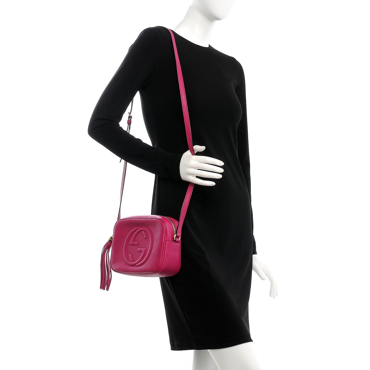 Gucci Pebbled Calfskin Small Soho Disco Bag Bright Bougainvillea 2 of 7