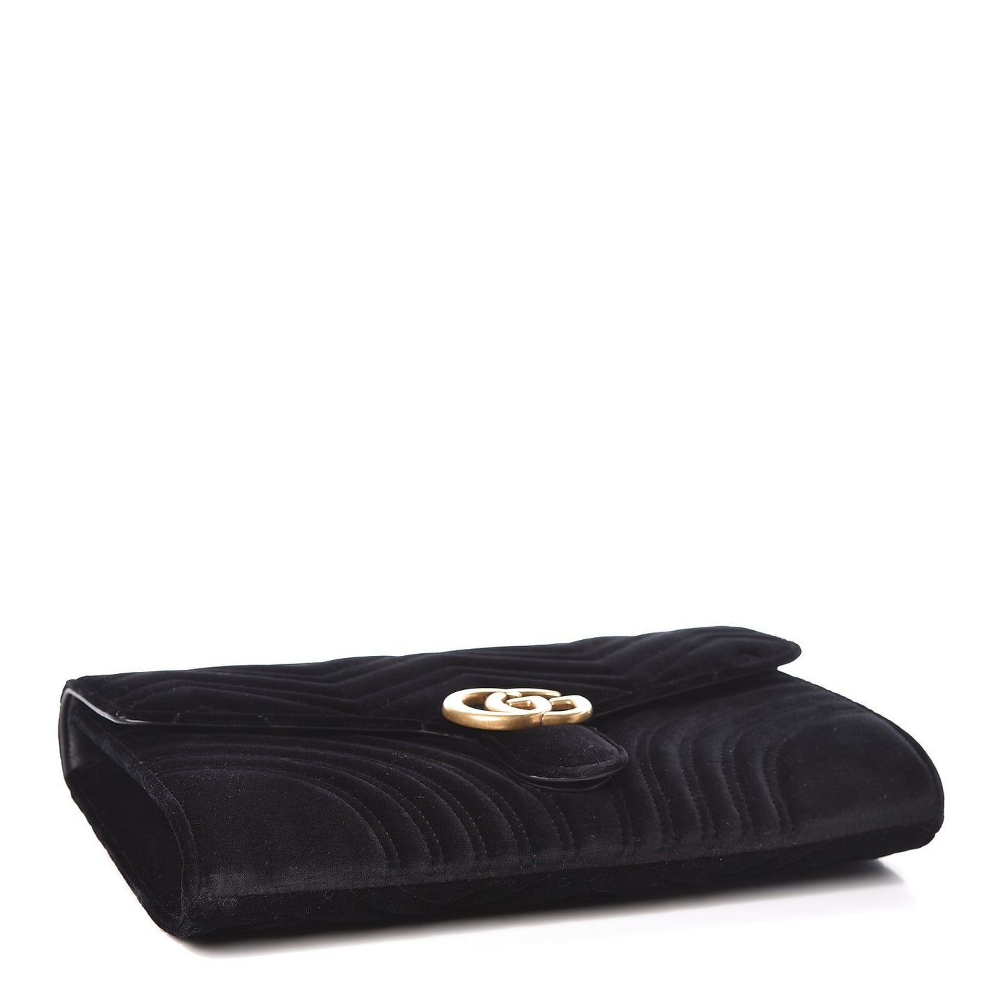 Velvet Matelasse GG Marmont Clutch Black