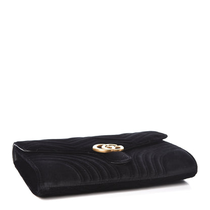 Gucci Velvet Matelasse GG Marmont Clutch Black 4 of 8