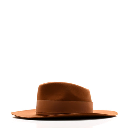 Hermes Rabbit Felt Laquered Gold Faubourg Pop H Hat 56 Marron Chutney 5 of 9