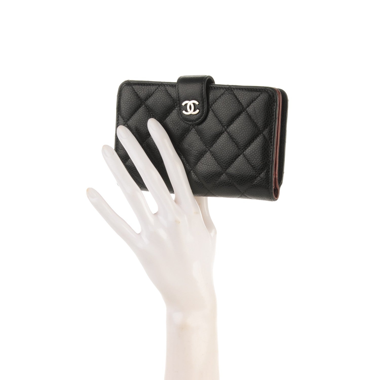 Chanel Caviar Quilted Zipped Pocket Wallet Black 2 of 8