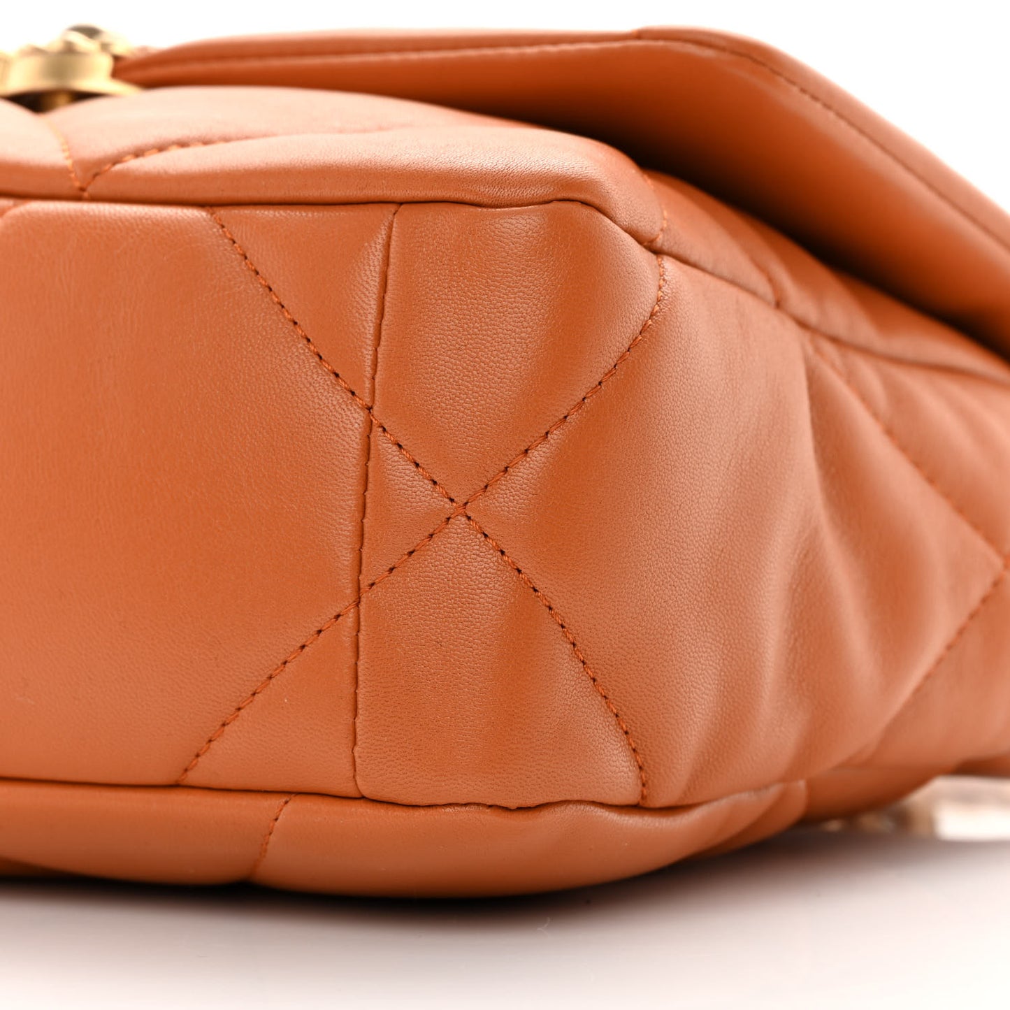Lambskin Quilted Medium Chanel 19 Flap Light Brown