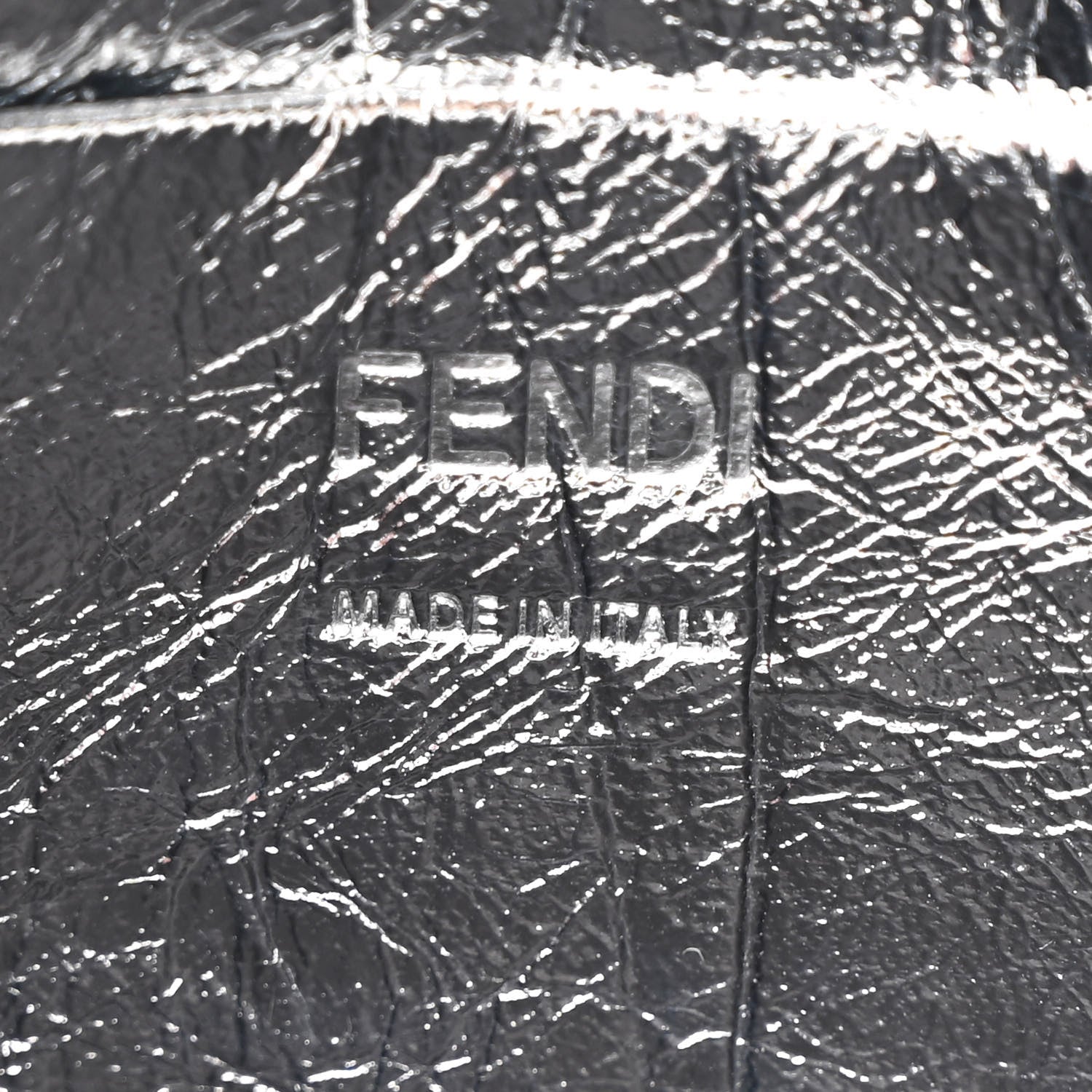 Fendi Rock Millenium FF 1974 Embossed Mini Baguette Palladio 6 of 12