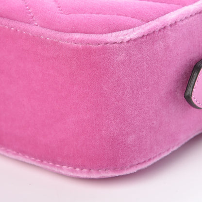 Gucci Velvet Matelasse Marquise Crystals Mini GG Marmont Chain Shoulder Bag Malva 9 of 9