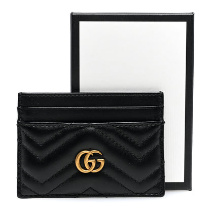 Gucci Calfskin Matelasse GG Marmont Card Holder Black 7 of 7