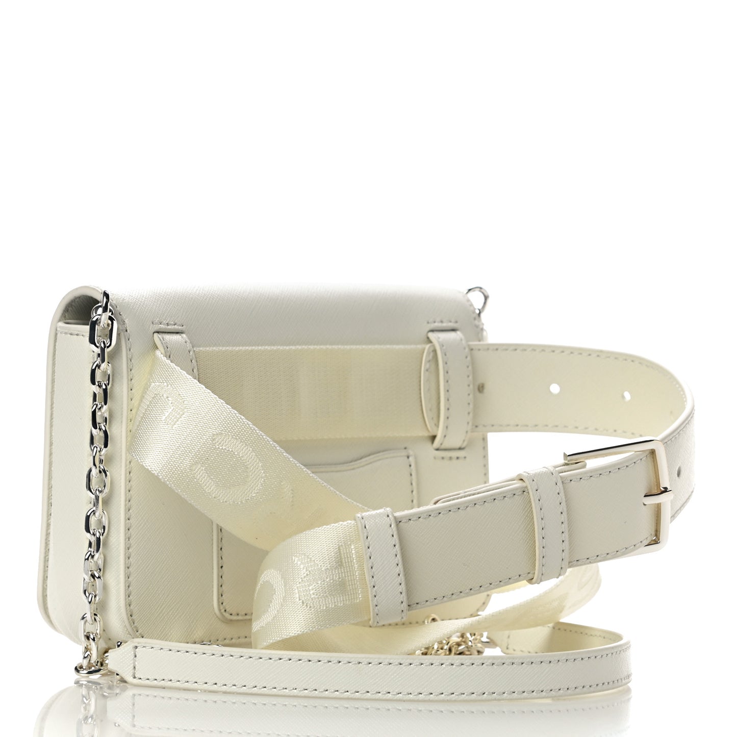 Saffiano Hip Shot Belt Bag White