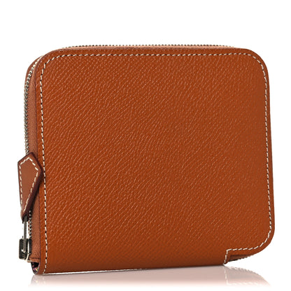 Hermes Epsom Silk'in Compact Wallet Gold 3 of 9