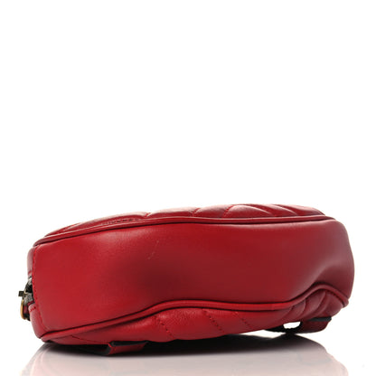 Gucci Calfskin Matelasse GG Marmont Belt Bag 85 34 Hibiscus Red 4 of 7