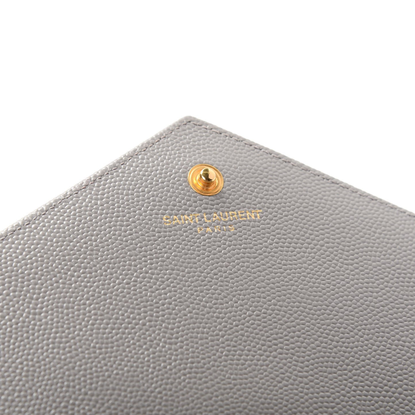 Grain De Poudre Matelasse Chevron Monogram Chain Wallet Oyster Grey