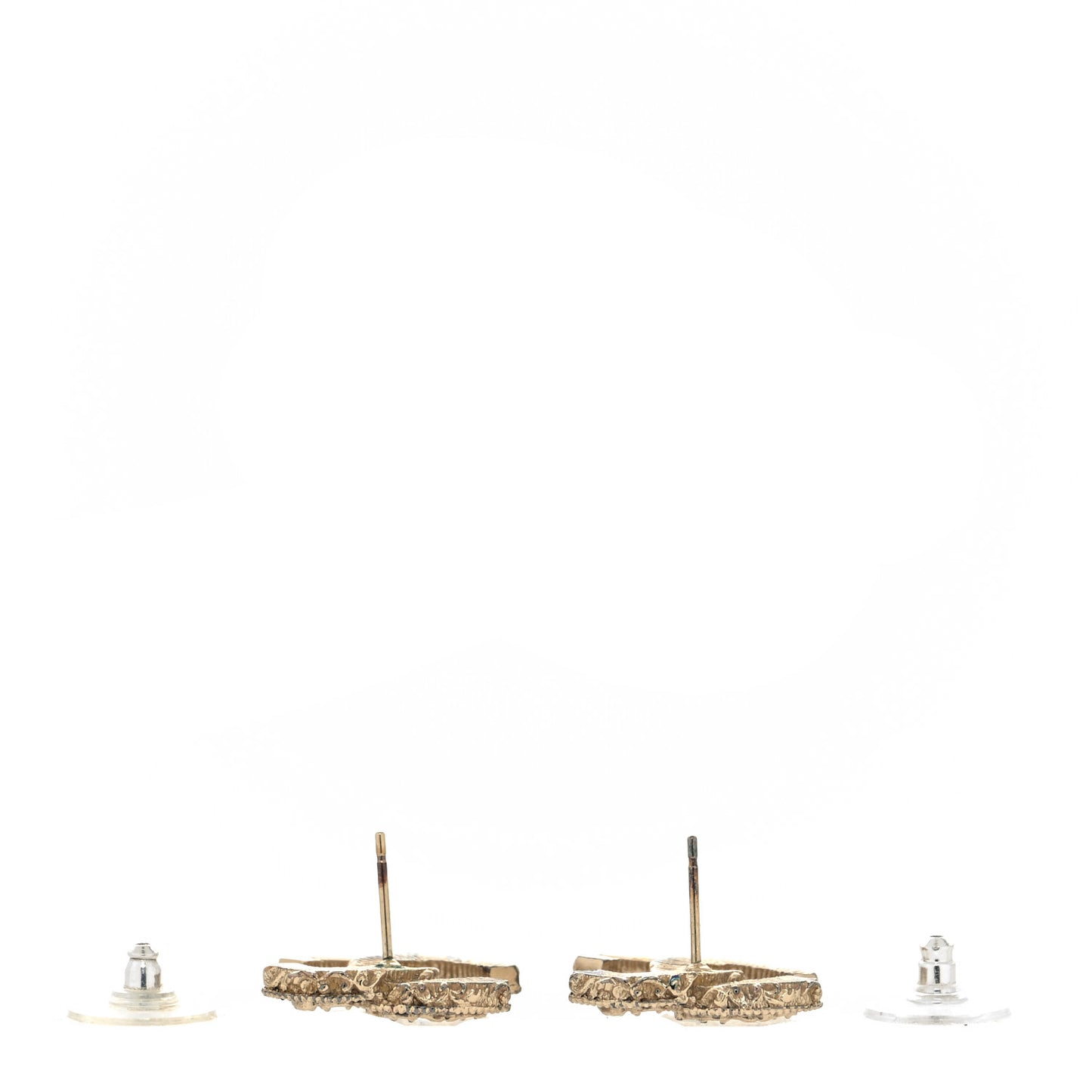 Enamel CC Baroque Earrings Light Gold