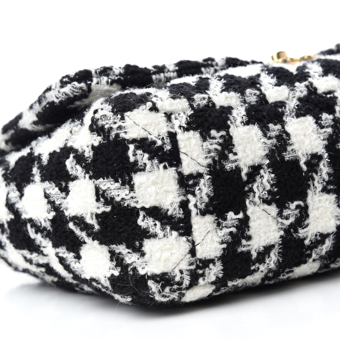 Tweed Quilted Maxi Chanel 19 Flap Black Ecru White