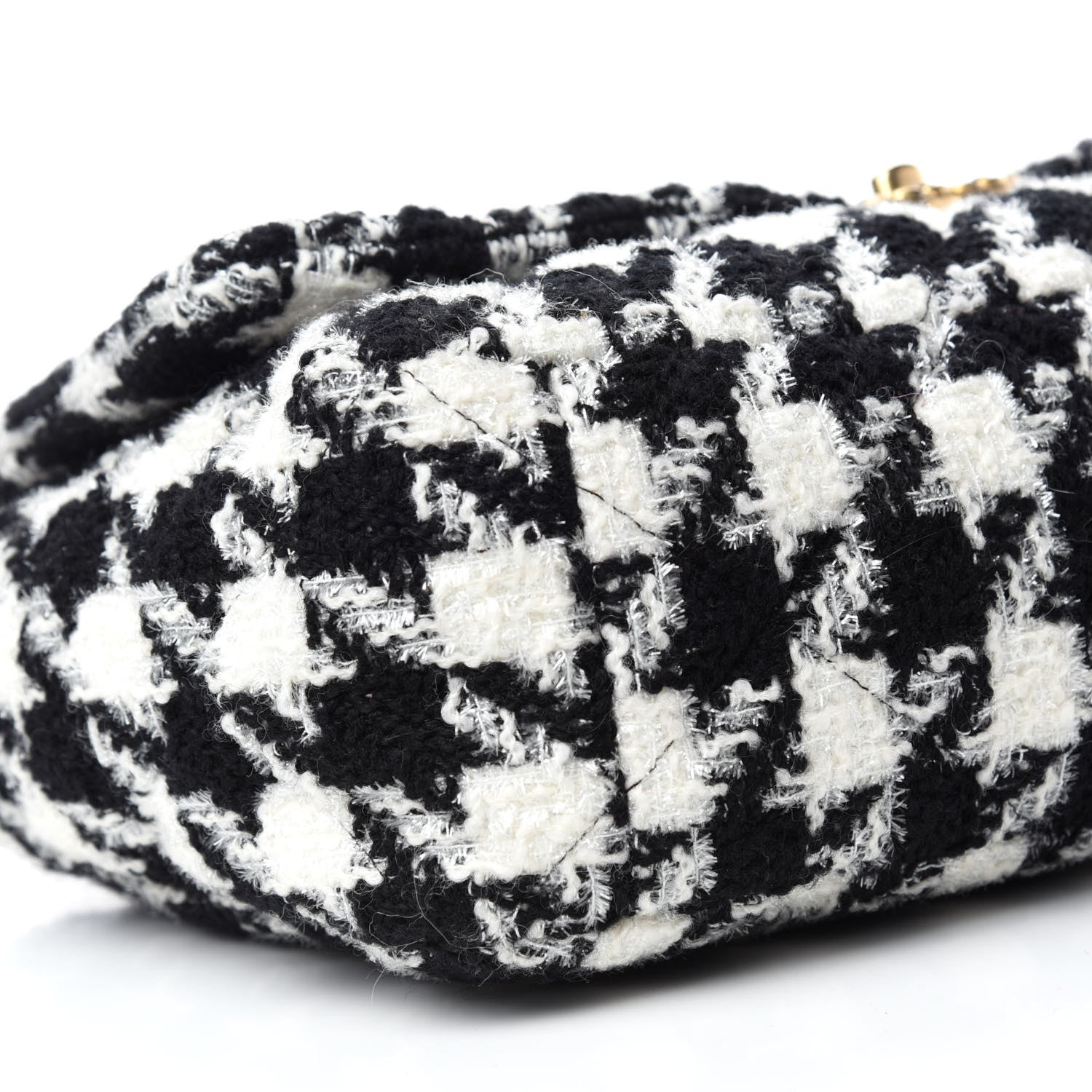 Chanel Tweed Quilted Maxi Chanel 19 Flap Black Ecru White 6 of 10