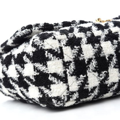 Chanel Tweed Quilted Maxi Chanel 19 Flap Black Ecru White 6 of 10