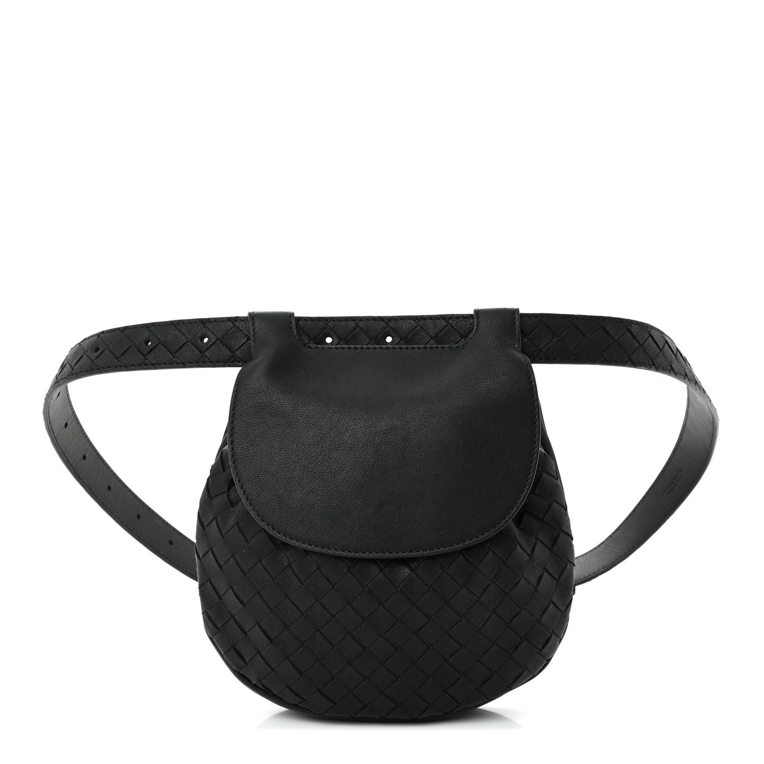 Bottega Veneta Nappa Intrecciato Flap Belt Bag Black 1 of 10