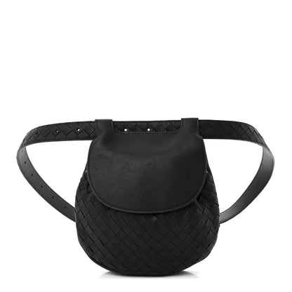 Bottega Veneta Nappa Intrecciato Flap Belt Bag Black 1 of 10