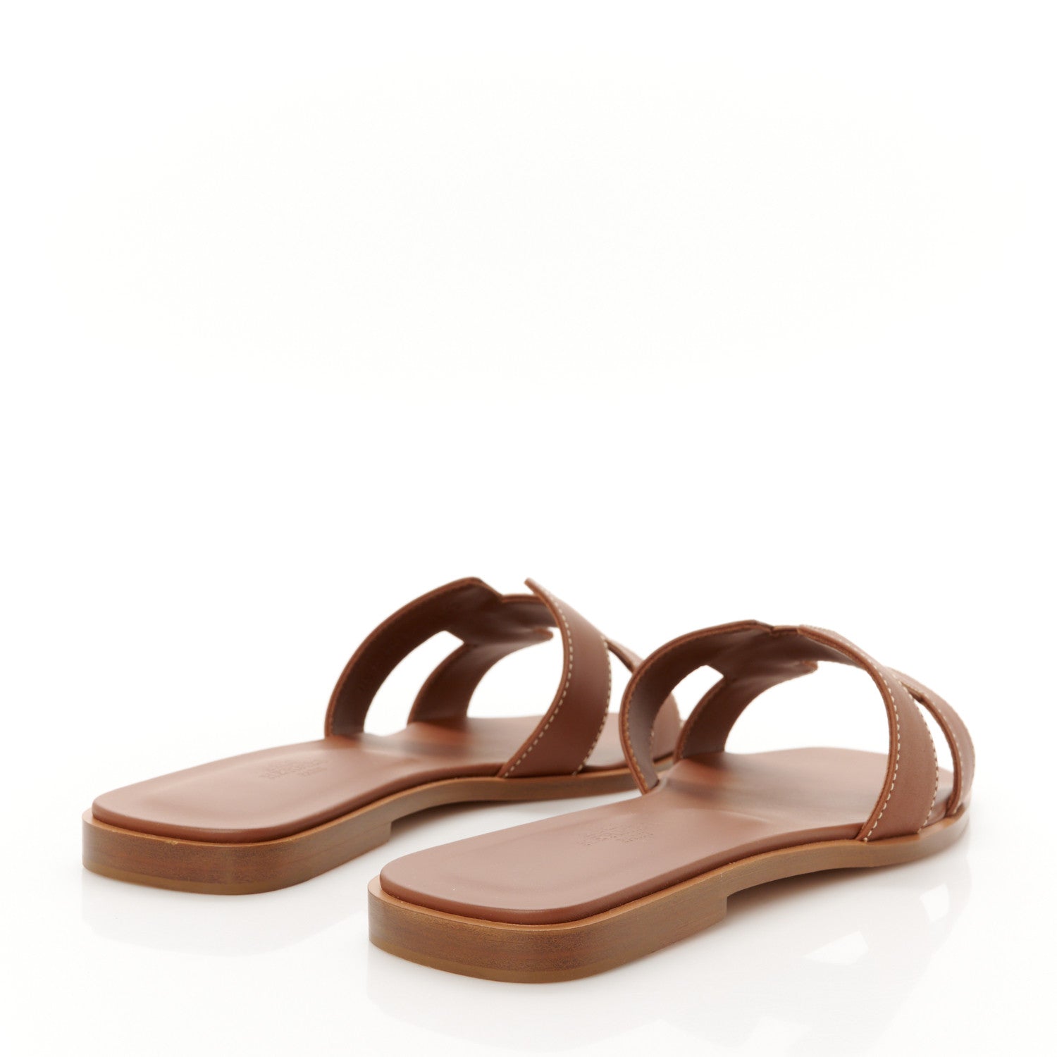 Hermes Box Calfskin Oran Sandals 37.5 Gold 5 of 10