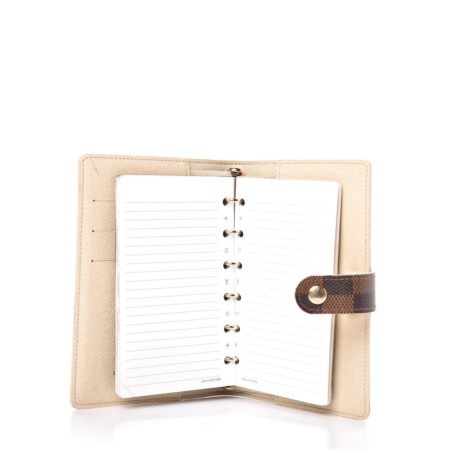 Louis Vuitton Damier Ebene Trunk Small Ring Agenda Cover White 7 of 9
