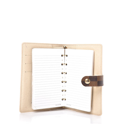Louis Vuitton Damier Ebene Trunk Small Ring Agenda Cover White 7 of 9