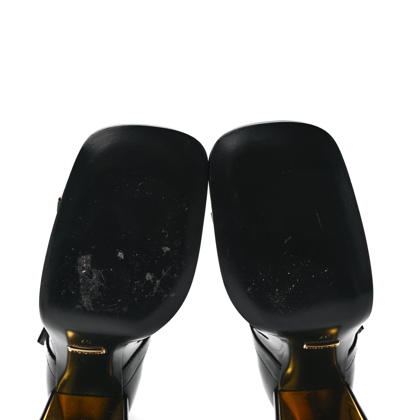 Patent Womens Horsebit Mid-Heel Mary Jane Pumps 37 Black
