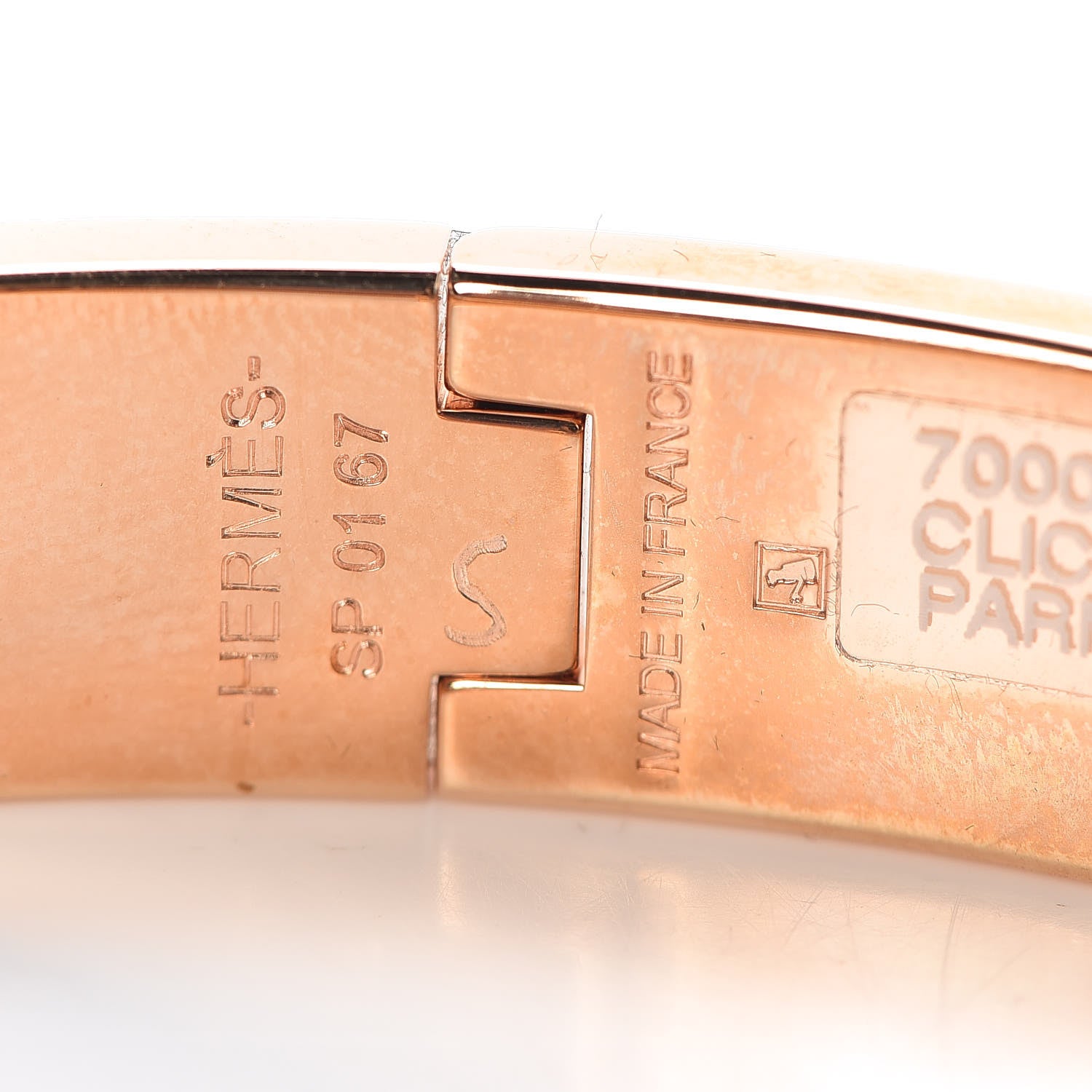 Hermes Enamel Narrow Clic Clac H Bracelet GM Parme 4 of 4