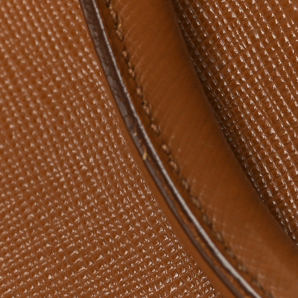 Saffiano Lux Colorblock Medium Galleria Double Zip Tote Caramel Papaya