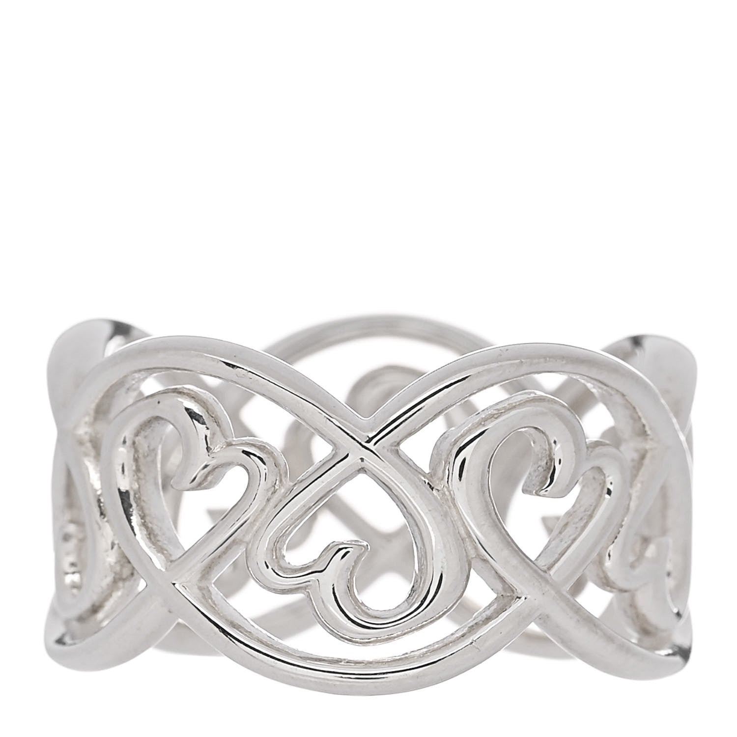Tiffany Sterling Silver Paloma Picasso Loving Heart Band Ring 54 7 3 of 4