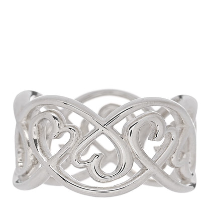 Tiffany Sterling Silver Paloma Picasso Loving Heart Band Ring 54 7 3 of 4