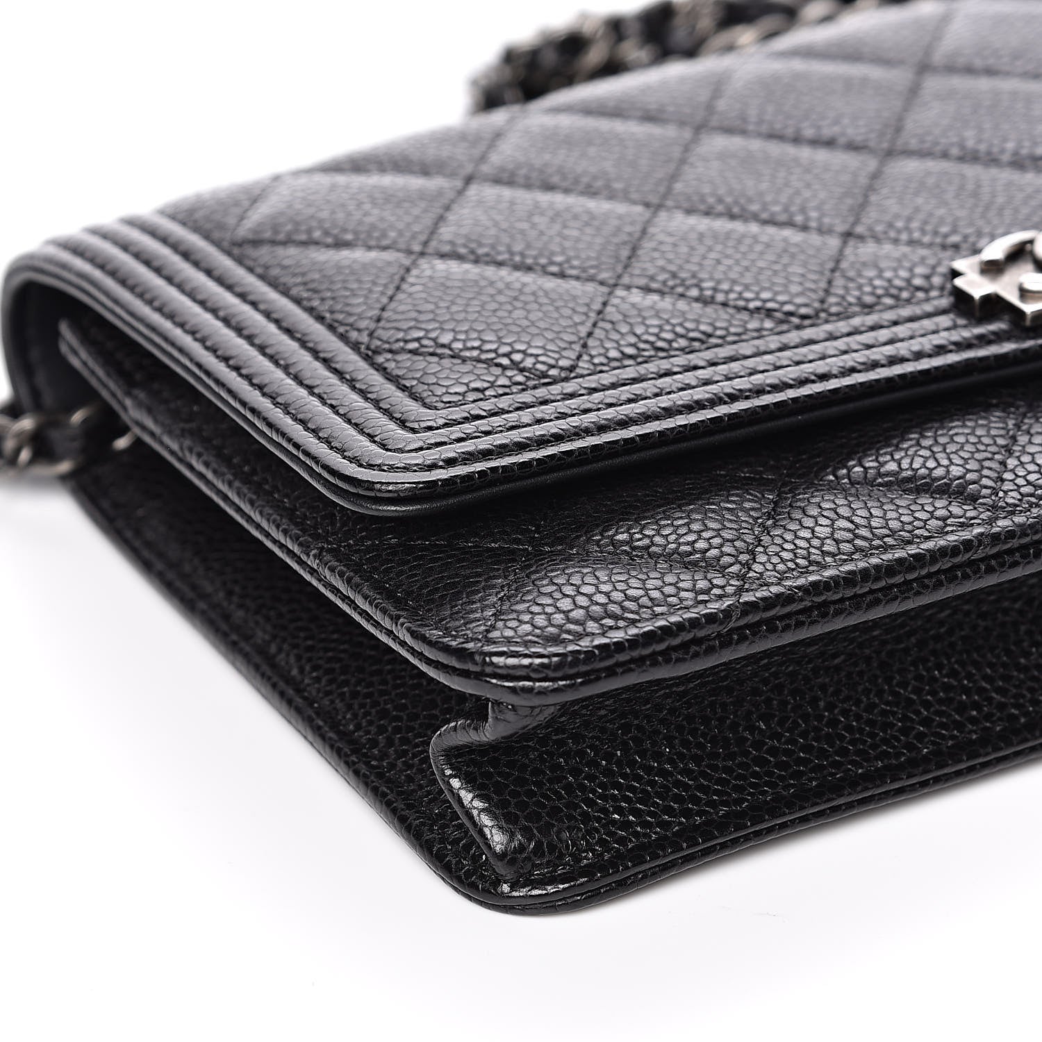 Chanel Caviar Quilted Boy Wallet On Chain WOC Black 9 of 13
