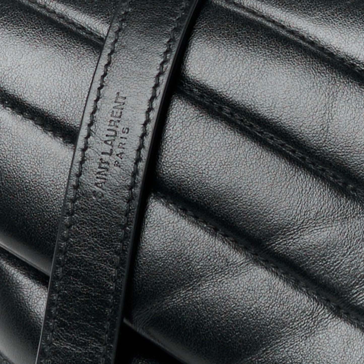 SAINT LAURENT Calfskin Y Quilted Monogram Medium Loulou Chain Satchel Black
