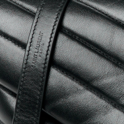 Saint Laurent SAINT LAURENT Calfskin Y Quilted Monogram Medium Loulou Chain Satchel Black 9 of 11