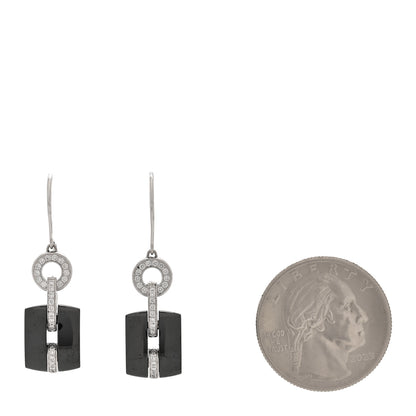 Chanel 18K White Gold Diamond Ceramic Ultra Drop Earrings Black 2 of 4