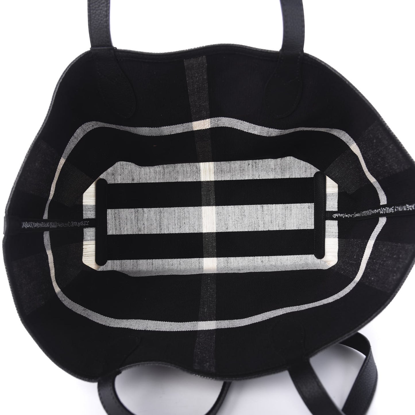 Coated Canvas Mega Check Medium Doodle Tote Black White