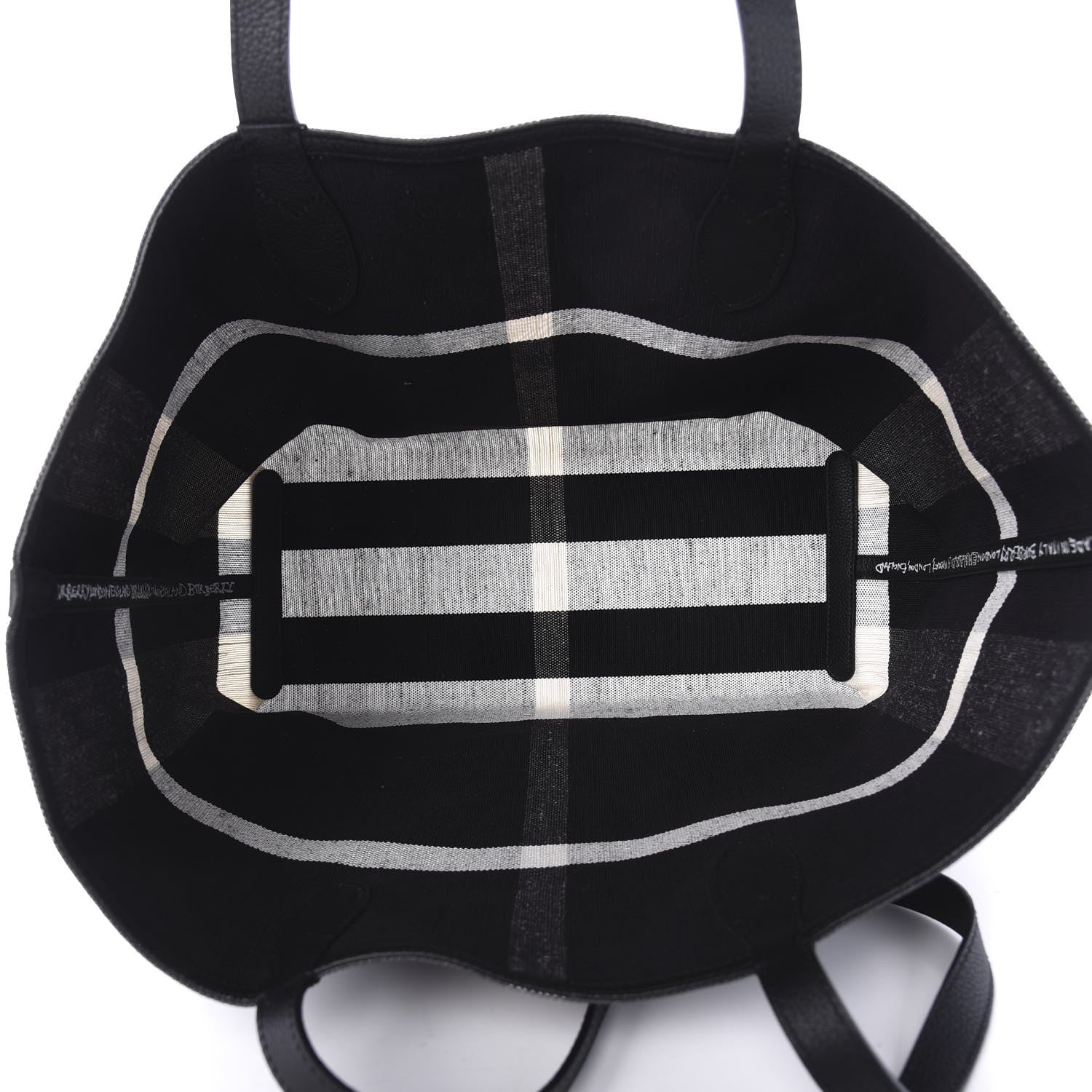 Burberry Coated Canvas Mega Check Medium Doodle Tote Black White 5 of 10