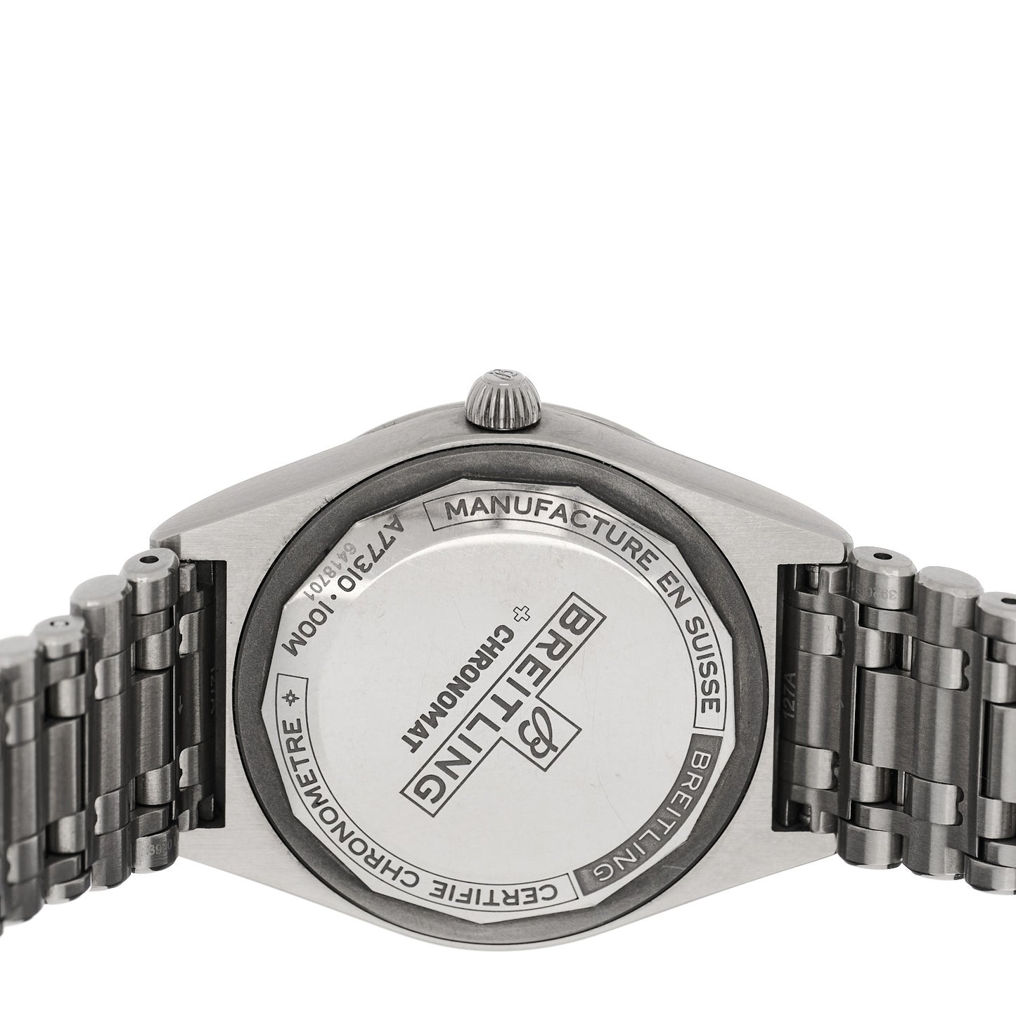 Stainless Steel Diamond Bezel 32mm Chronomat Quartz Watch Silver A77310591A1A1