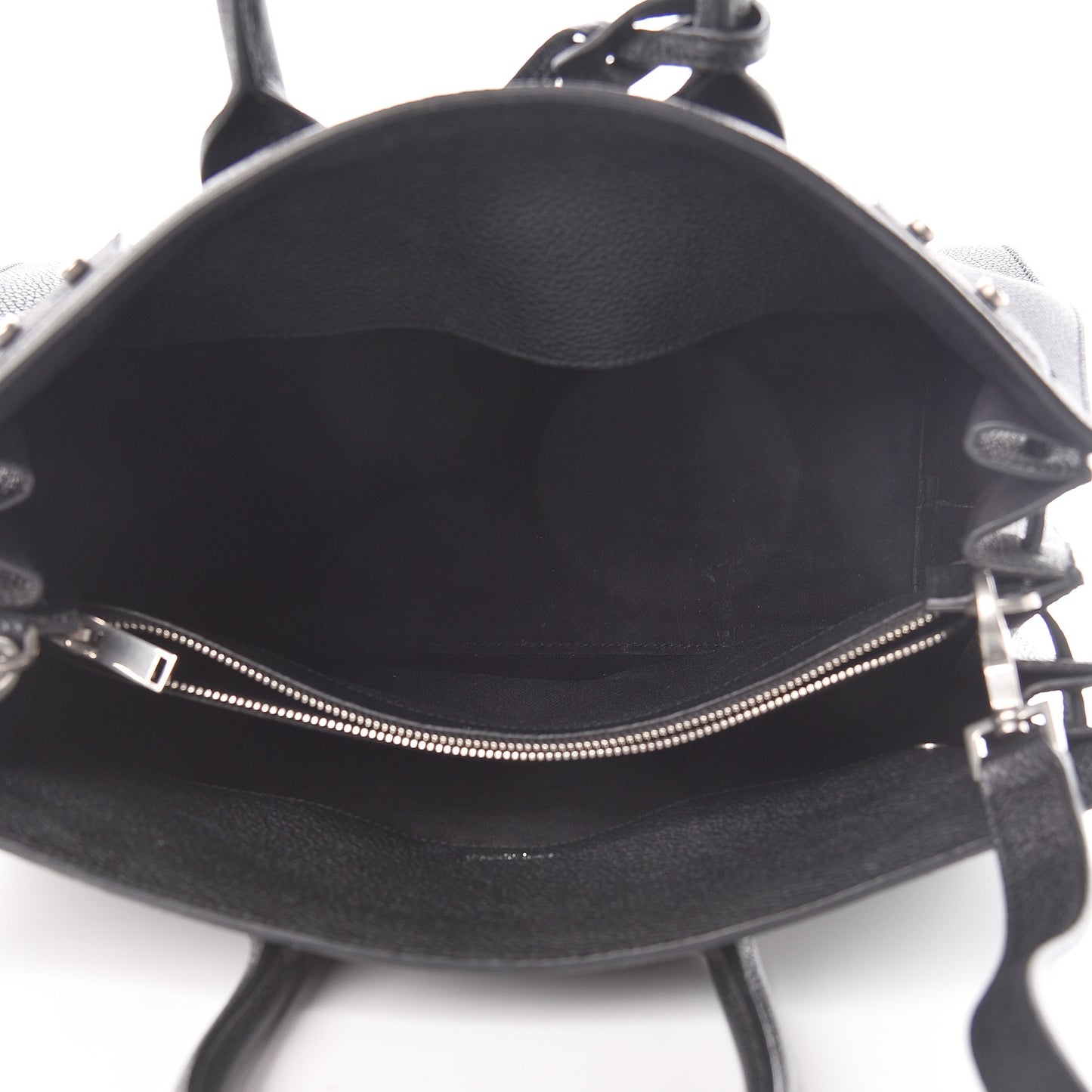 Grained Calfskin Small Supple Sac De Jour Black