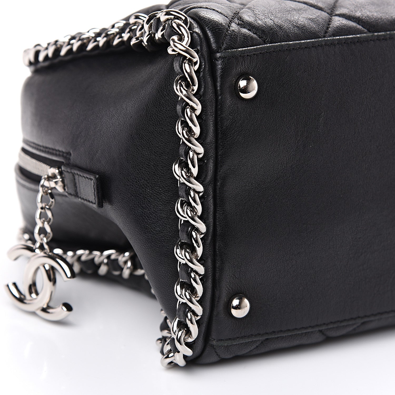 Chanel Calfskin Chain Around Bowler Black 9 of 11