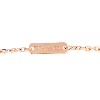 Van Cleef & Arpels 18K Rose Gold Diamond Rhodonite Vintage Alhambra Pendant Necklace 4 of 7