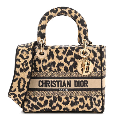 Christian Dior Canvas Medium Mizza Embroidered Lady D-Lite Beige Multicolor 1 of 9
