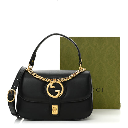 Gucci Roxy Calfskin Small Blondie Top Handle Shoulder Flap Bag Black 13 of 13