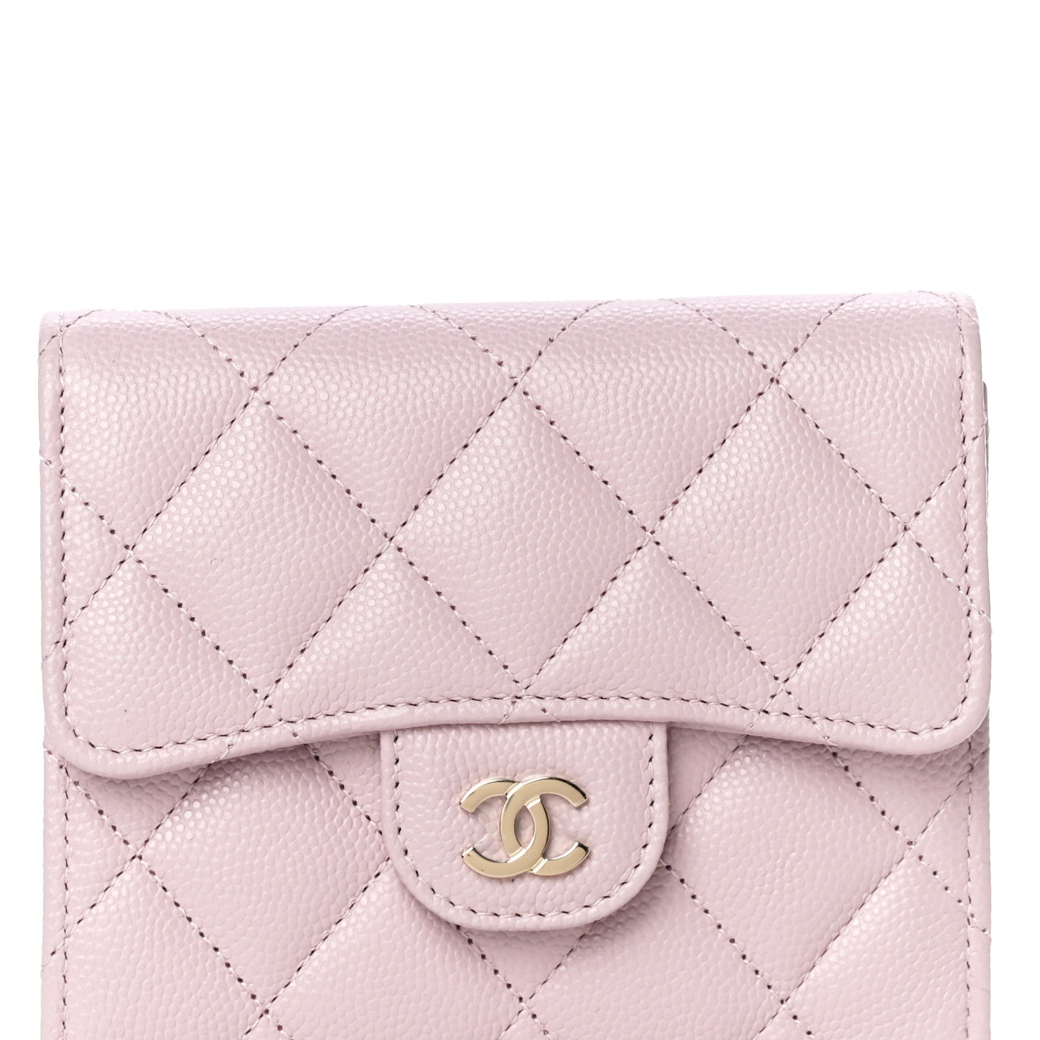 Chanel Caviar Quilted Compact Flap Wallet Light Pink 9 of 12
