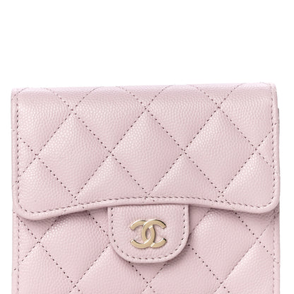 Chanel Caviar Quilted Compact Flap Wallet Light Pink 9 of 12