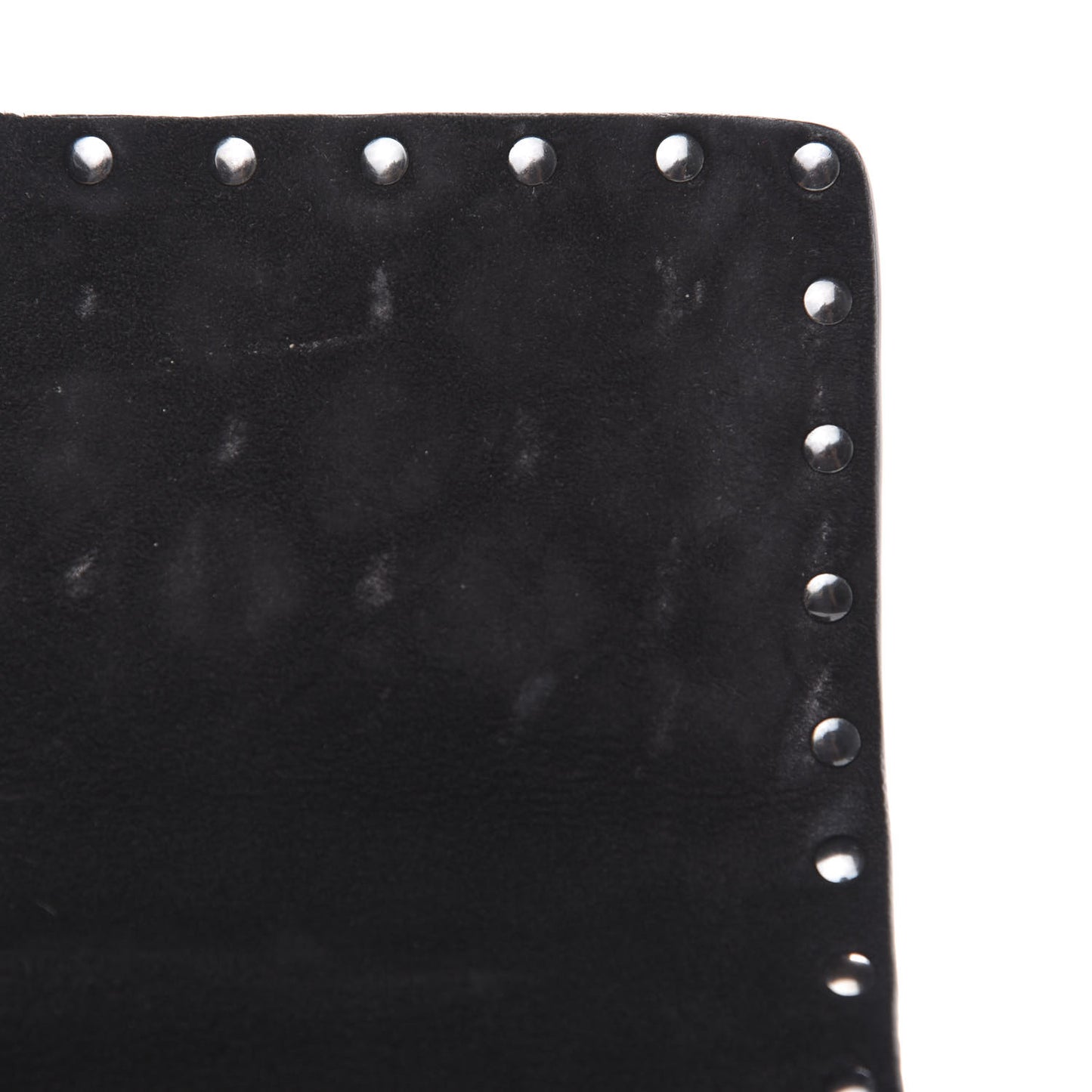 Craquele Nappa Medium Rockstud Spike Shoulder Bag Black