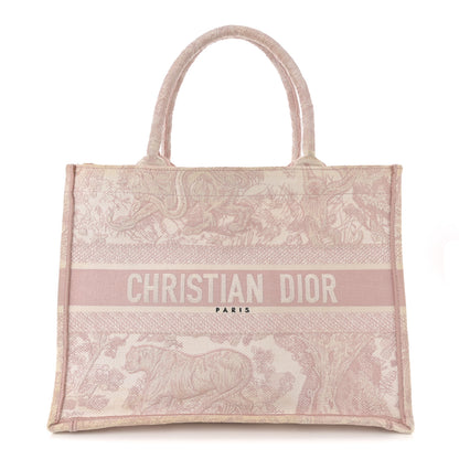 Christian Dior Canvas Toile De Jouy Embroidered Medium Book Tote Pink 1 of 11