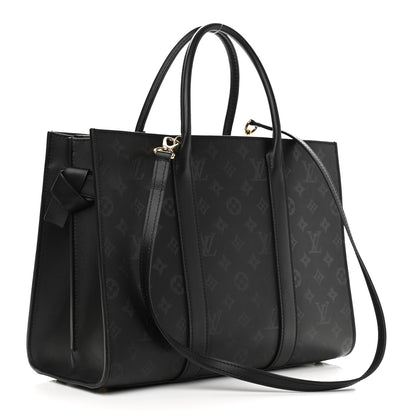 Louis Vuitton Monogram Cuir Plume Very Tote GM Black 3 of 9