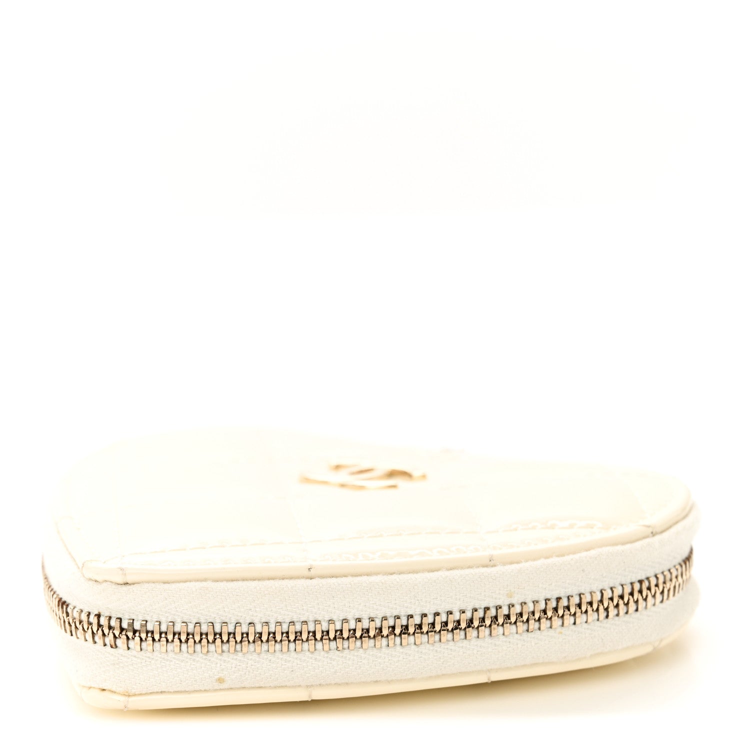 Chanel Patent Calfskin Resin Quilted CC Heart Clutch With Chain Black 17 of 17