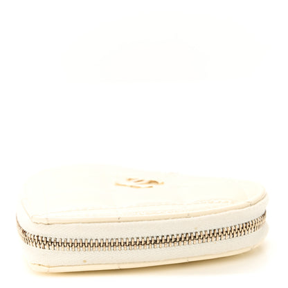 Chanel Patent Calfskin Resin Quilted CC Heart Clutch With Chain Black 17 of 17