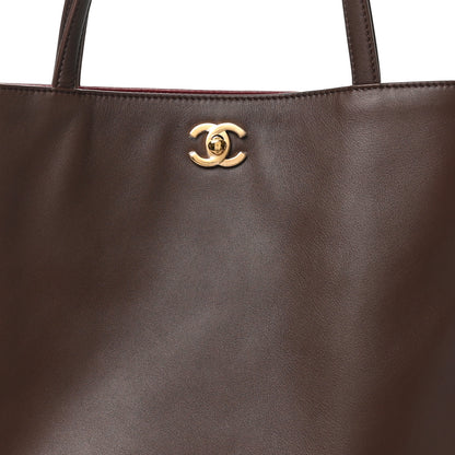 Chanel Calfskin Shopping Bag Dark Brown 8 of 10