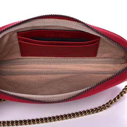 Gucci Calfskin Matelasse Mini GG Marmont Chain Crossbody Bag Hibiscus Red 5 of 11