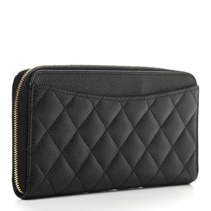 Chanel Caviar Quilted Large Gusset Zip Around Wallet Black 3 of 8