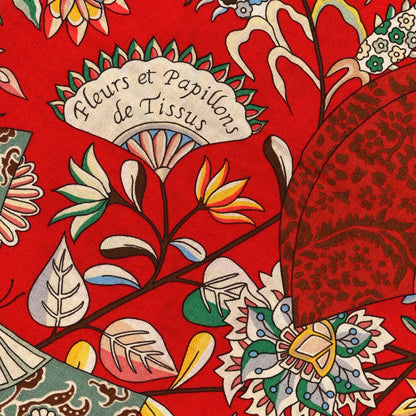 Hermes Cashmere Silk Fleurs et Papillons de Tissus Shawl 140 5 of 5